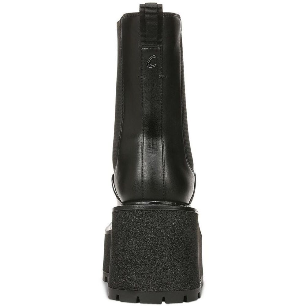 Circus by Sam Edelman Womens Susan Black Faux Leather Chelsea Boots Shoes New - Picture 2 of 3